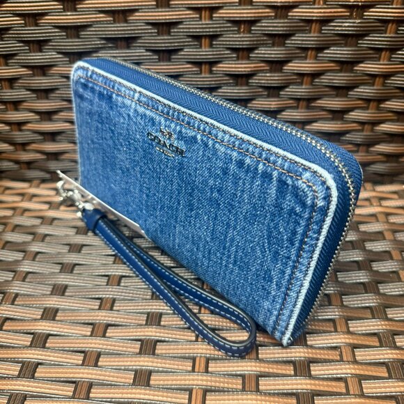 coach Long Zip Around Wallet In Denim cao79 - Picture 4 of 6